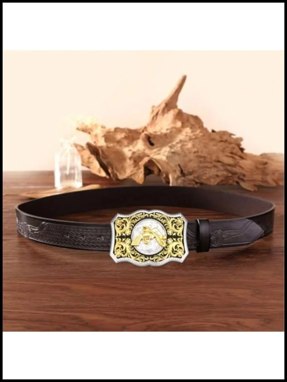 Western Floral Scorpion Belt Buckle for Men - 1.5